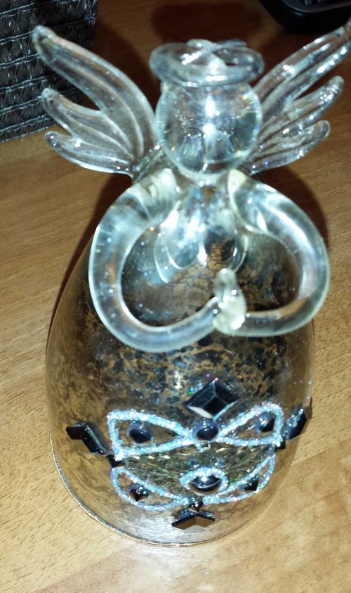 Angioletto in cristallo, con confezione antiurto