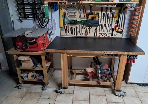 2 Tavoli da lavoro in rovere