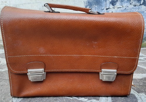 Cartella vintage in pelle x elementari anni 80